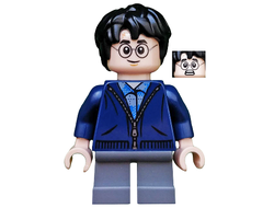 Harry Potter - Dark Blue Zip Up, Dark Bluish Gray Short Legs, n/a (hp153)