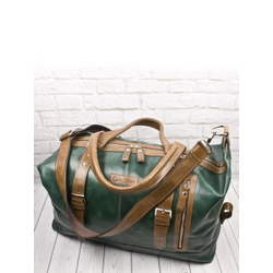Кожаная дорожная сумка Campora Premium dark green (арт. 
4019-11)
