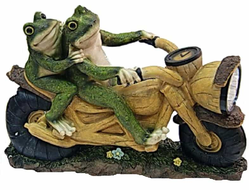 Садовая фигура Лягушки на мотоцикле