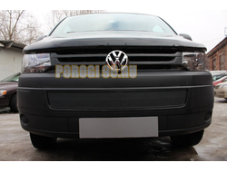 Защита радиатора Volkswagen T5 рестайлинг (Transporter, Multivan, Caravelle) 2009- black PREMIUM