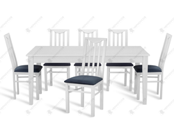 Стол Турин-1,8 белый + 6 стульев Рио шегги графит / белый купить в Алуште