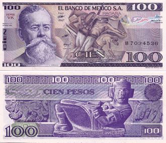 Мексика 100 песо 1982 г