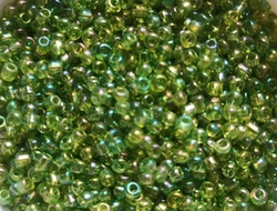Бисер Китайский №12-164 светло-зеленый прозрачный радужный, 50 грамм