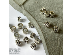 Шарм металлический "Горошинки" 4х5,5 мм, сплав цинка, цвет античное серебро, цена за штуку
