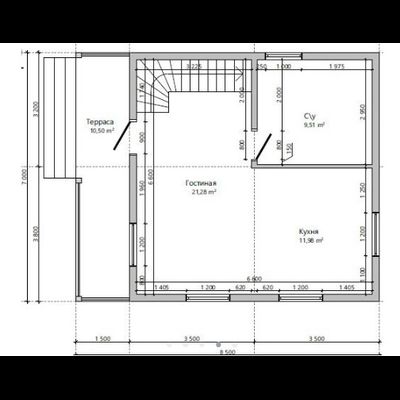 Двухэтажный каркасный дом с двумя спальнями 85м² (SK69)