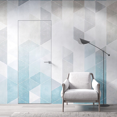 ДВЕРЬ СКРЫТОГО МОНТАЖА IN9  40 мм (НАРУЖНОЕ ОТКРЫВАНИЕ). ДВЕРНОЕ ПОЛОТНО (ГРУНТ) ПОД ОБОИ/ КРОМКА МАТОВЫЙ ХРОМ с 4-х СТОРОН