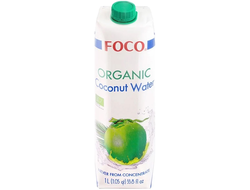 Кокосовая вода органическая без сахара, 1л (FOCO)