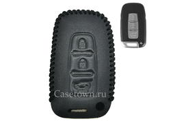 Чёрный чехол для ключа киа спортейдж 3 (2010-2013)