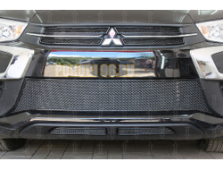 Защита радиатора для Mitsubishi ASX 2017-2019 (2 части) black низ PREMIUM