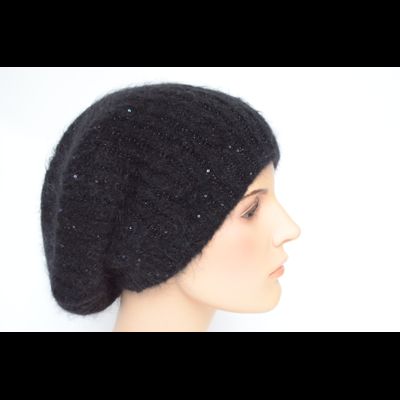 Зимний женский берет вязаный черный Vizio Италия 8070 B