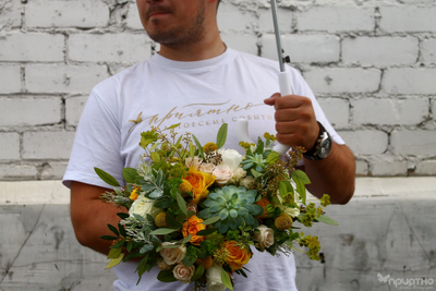 Букет невесты & Бутоньерка № 1323