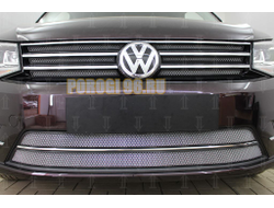 Защита радиатора Volkswagen Caddy 2015- (6 частей) chrome верх
