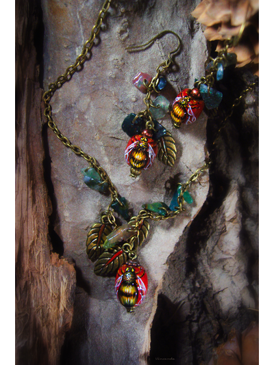 "Пчёлы с медовых лугов", комплект украшений в стиле бохо-шик