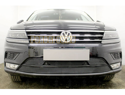 Защита радиатора Volkswagen Tiguan II 2016- black верх PREMIUM