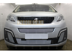 Защита радиатора Peugeot Traveller 2017- (2 части) середина+низ chrome