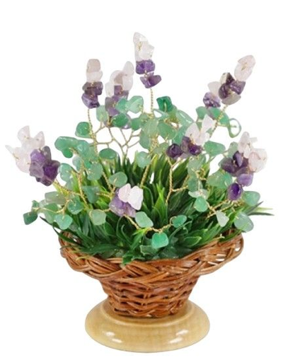 Букет из самоцветов в корзинке