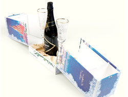 подарочная коробка для шампанского и бокалов