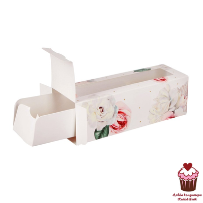 Коробка для макарон Тебе с любовью, розы, 18х5,5х5,5 см