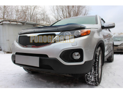 Защита радиатора KIA Sorento II 2009-2012 black верх