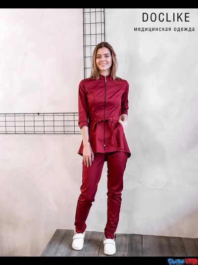 БЛУЗА DOCLIKE DL423 бордовая