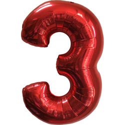 Воздушный шар фольгированный "ЦИФРА 3. КРАСНЫЙ