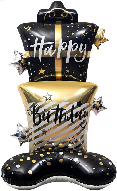 Шар 3D (59''/150 см) Фигура на подставке, Стильные подарки, Черный/Золото