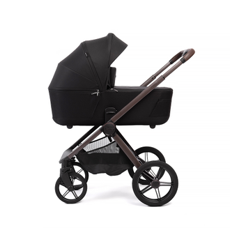 Коляска 3в1 Peppy Monaco Thermo 2026, Black / Черный рама Коричневая (Rise)