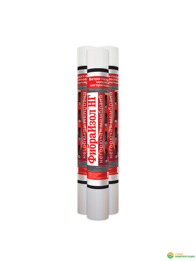 Негорючая ветро‑влагозащитная мембрана для вентилируемых фасадов Фибраизол НГ 1,27х59 м рулон 75м2