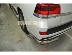 Защита заднего бампера угловая двойная d76/42 для Toyota Land Cruiser 200 Executive Lounge (2020-...) обновленный
