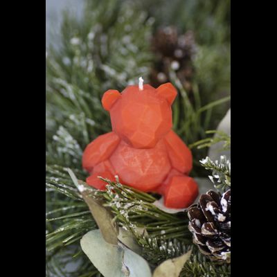 Свеча "Мишка геометрия" Алый