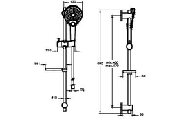 ДУШЕВОЙ КОМПЛЕКТ, МАТОВЫЙ ЧЕРНЫЙ, VITRA BLISS, A4574336EXP