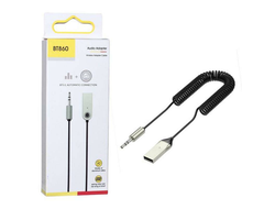 Адаптер AUX-Bluetooth BT860 c USB на Aux 3,5мм jack  (Black) 10pcs