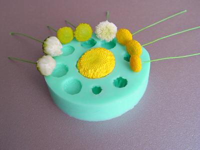 "Серединки и бутоны ромашек и хризантем" силиконовый молд