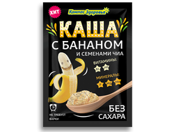 Каша заварная овсяная с бананом и семенами чиа, 30 г, Компас Здоровья