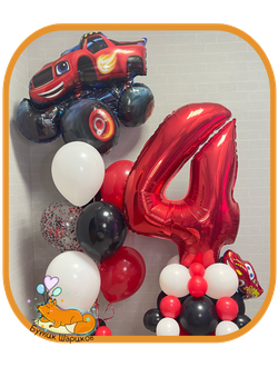 Воздушные шары в стиле Смешариков с фигурой Нюша