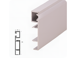 Алюминиевый плинтус с подсветкой ПЛС 50 Серебро матовое