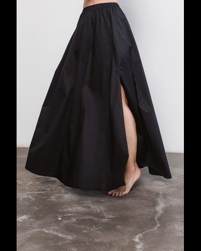 Юбка из итальянского хлопка с разрезами  (черный)