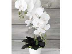 Купить/Композиция из искусственных цветов, орхидея белая кашпо малое № ОР026