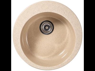 Мойка каменная круглая SimGran S-1 490х390х185 мм