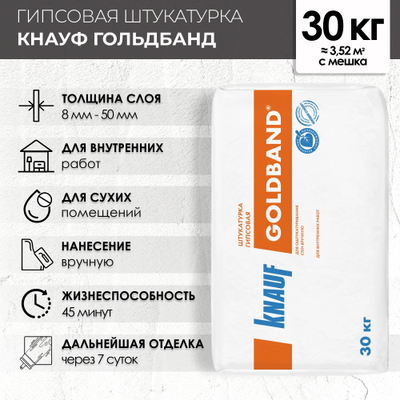 Штукатурка гипсовая Knauf Гольдбанд (30 кг)