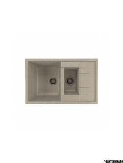 Мойка из искусственного мрамора MIXLINE ML-GM22 двухчашевая с крылом 495*770*195мм