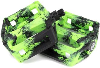 Купить педали Mission Impulse (Black/Green Splash) для BMX велосипедов в Иркутске