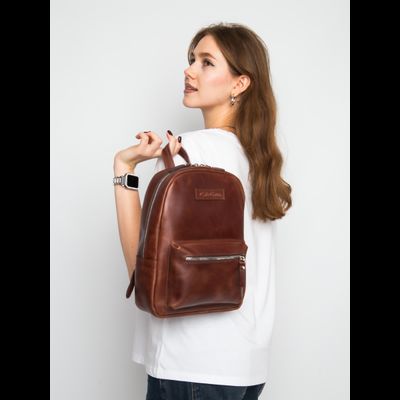 Женский кожаный рюкзак Anzolla cognac (арт. 3040-03)