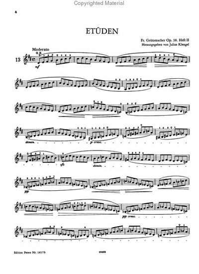 Gr?tzmacher, Friedrich Et?den op.38 Band 2 f?r Violoncello