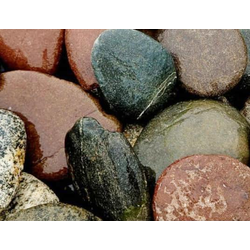 Галька плоская цветная речная, фракция 150-200 мм