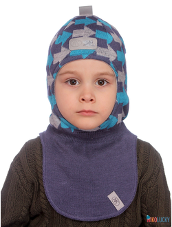 Шапка-шлем 20201-06, цвет серо-голубой, бирюзов, серый, р. 48-50