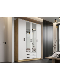 Шкаф Квадро Дуб вотан/Белый (Эра)