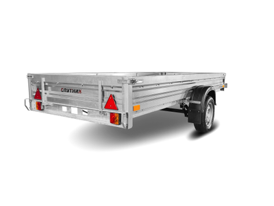 Прицеп «Спутник Expert» (3440х1440х330) оцинкованная рама, тент + дуги (НОВИНКА)