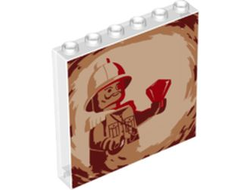 Panel 1 x 6 x 5 with Baron von Barron and Red Diamond Pattern, Trans-Clear (59349pb177 / 6304919)