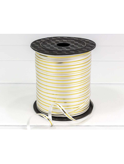 Лента полипропиленовая (белая с золотой полосой), 0,5см*228,6м